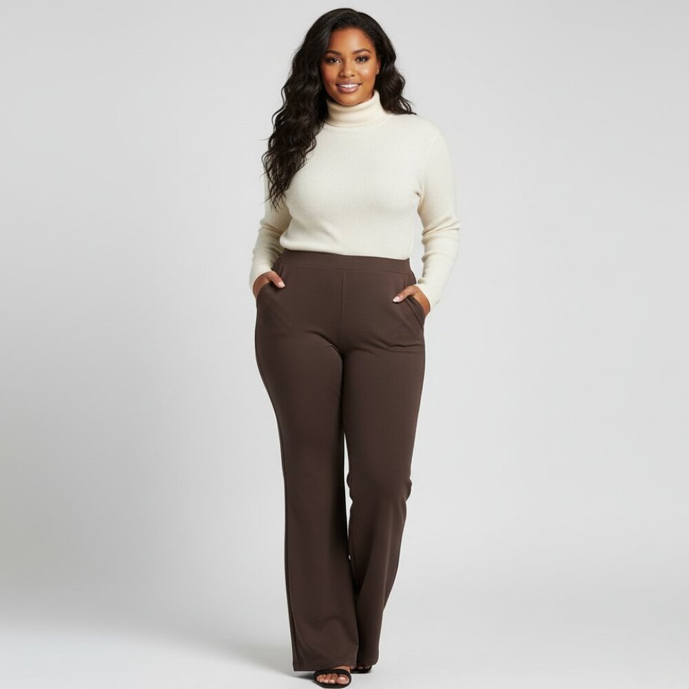 NWT IMAN Global Chic Ponte Knit Bootcut Pant